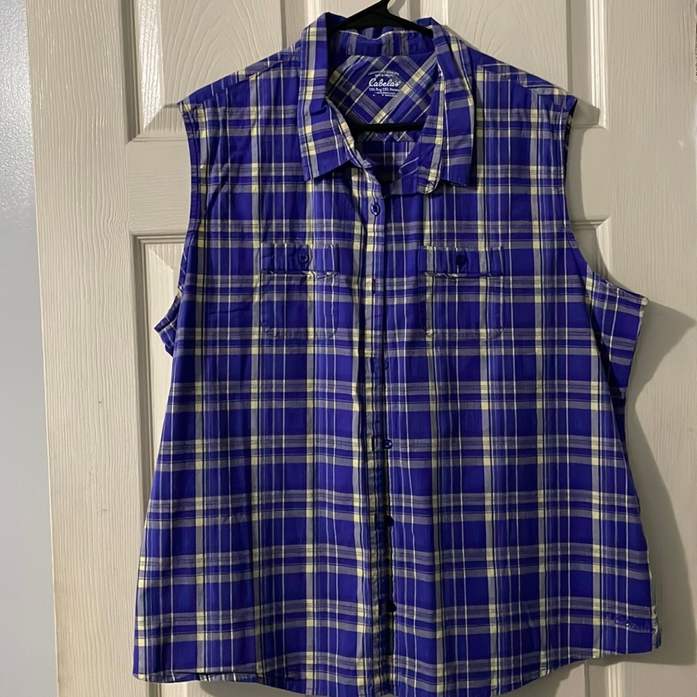 Cabela’s Sleeveless Plaid Shirt